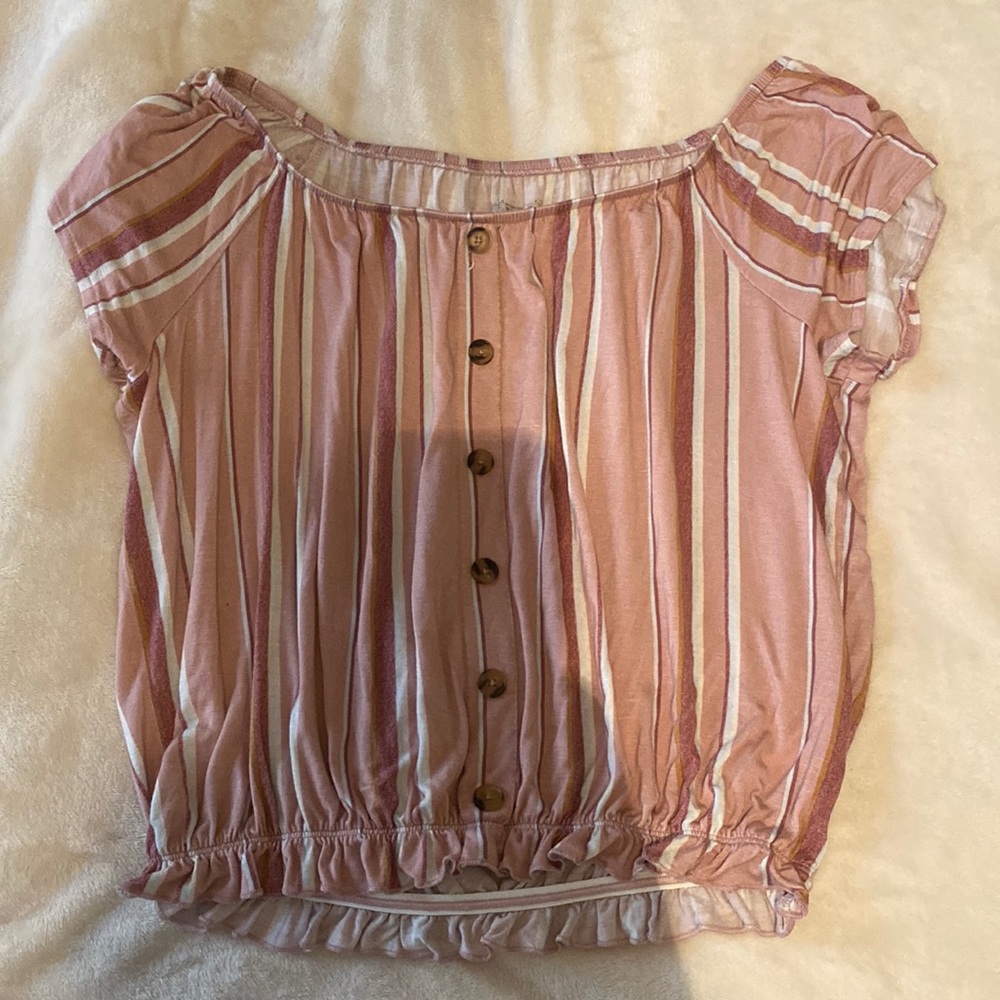 Medium Pink Striped Mudd Blouse